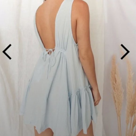 V Neck Babydoll Dress - Picture 2 of 5